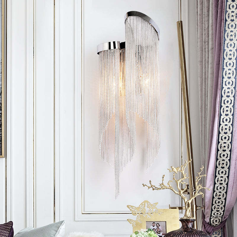 Fiona Aluminum Chain Tassel Wall Sconce - product detail 3