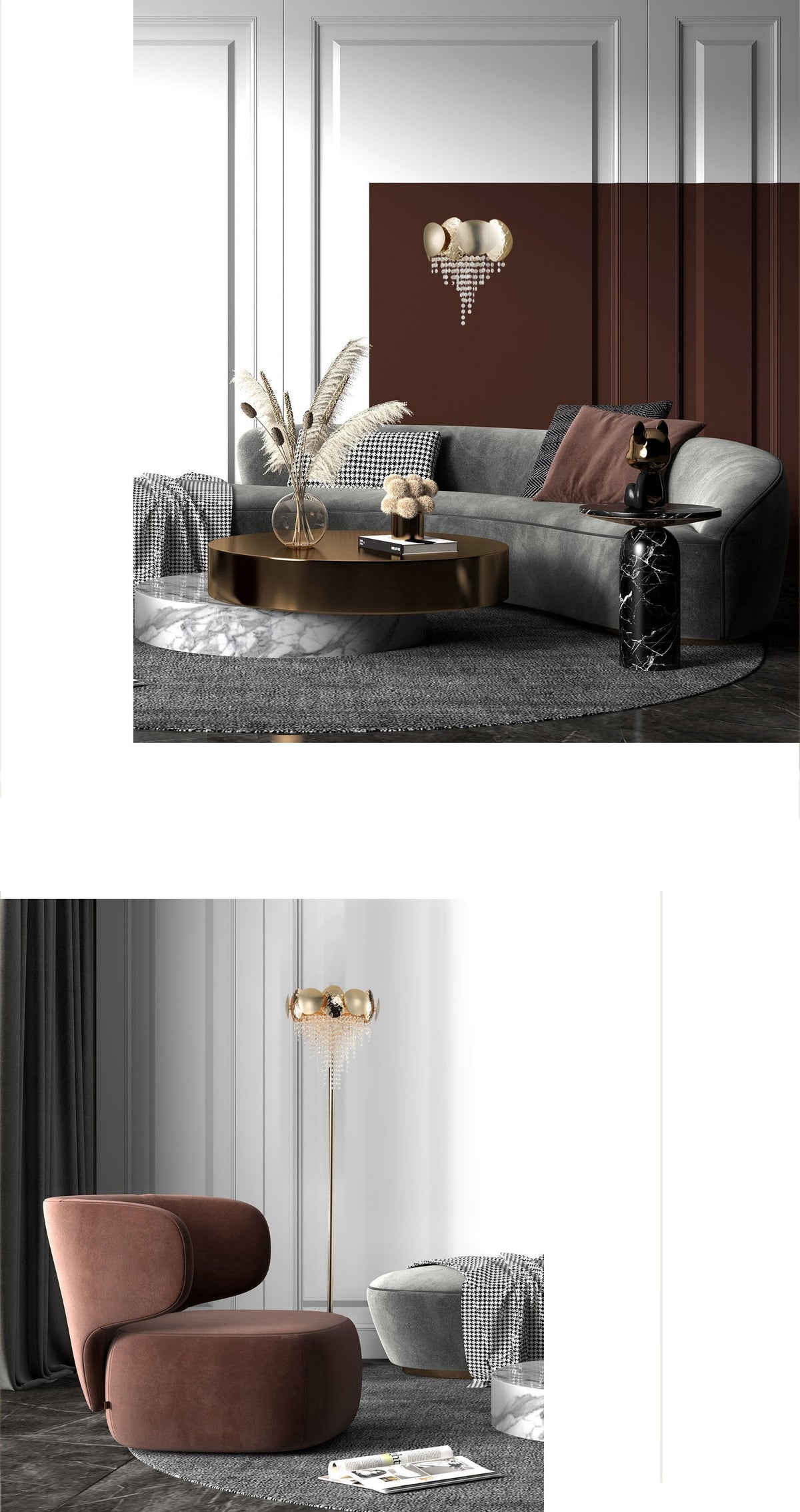 Amadeo Brass Crystal Sconce - product detail 4