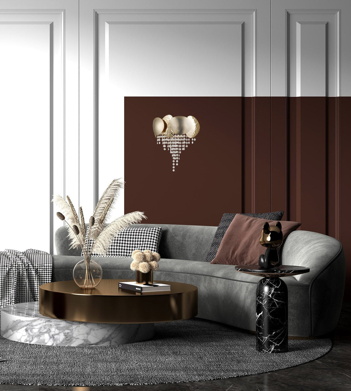 Amadeo Brass Crystal Sconce - product detail 5