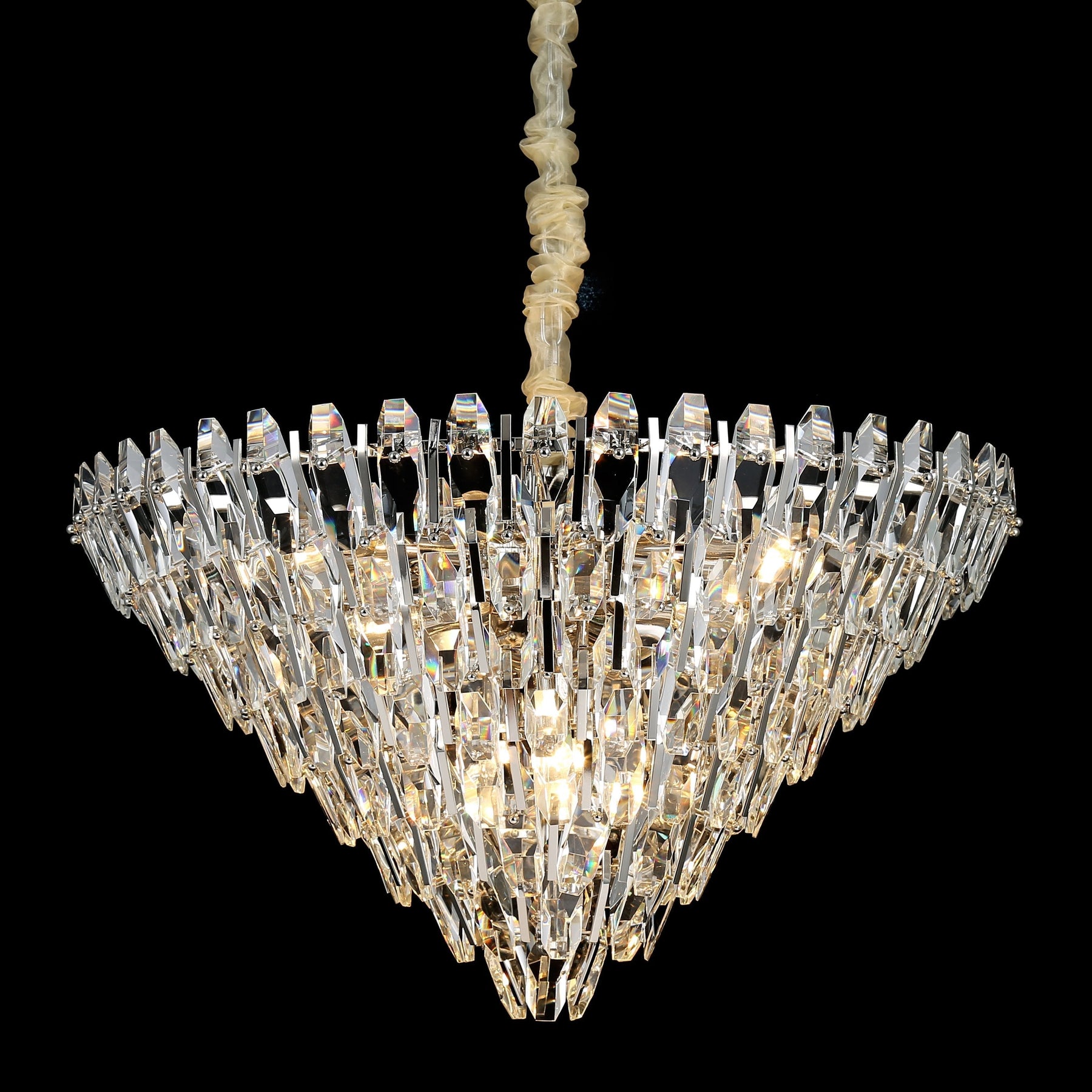 Sol Round Odeon Crystal Tiered Chandelier