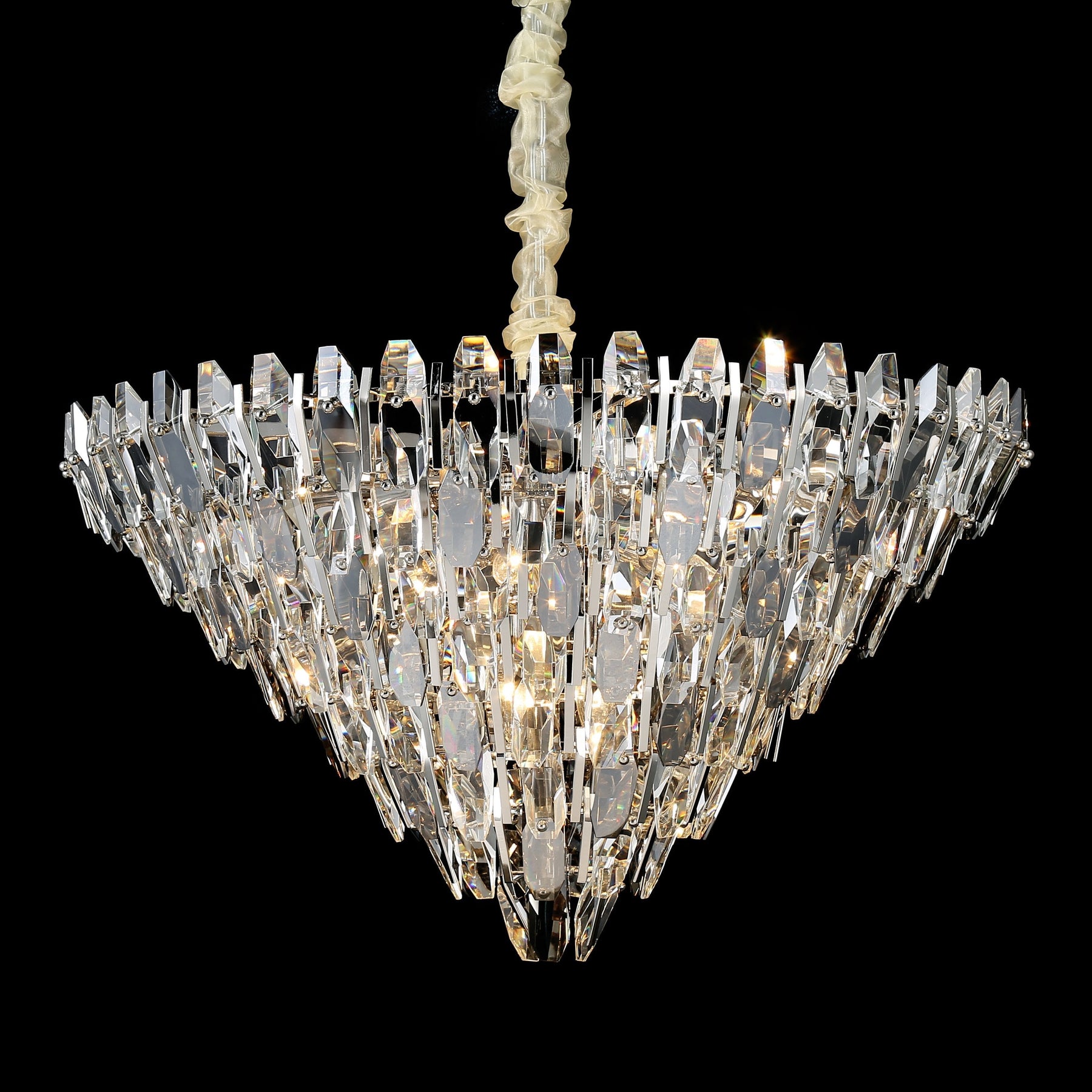 Sol Round Odeon Crystal Tiered Chandelier