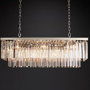 1920S Odeon Crystal Rectangular Chandelier 40"