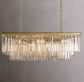 1920S Odeon Crystal Rectangular Chandelier 40"