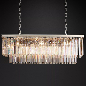 1920S Odeon Crystal Rectangular Chandelier 40"