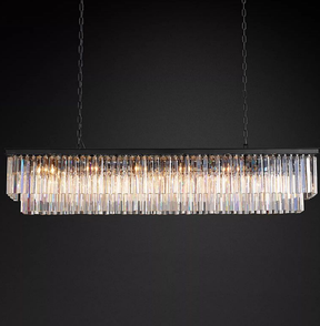 1920S Odeon Crystal Rectangular Chandelier 72"