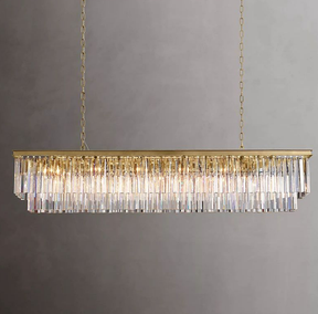 1920S Odeon Crystal Rectangular Chandelier 72"