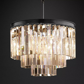 1920S Odeon Crystal Round Chandelier 20"