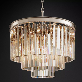 1920S Odeon Crystal Round Chandelier 20"