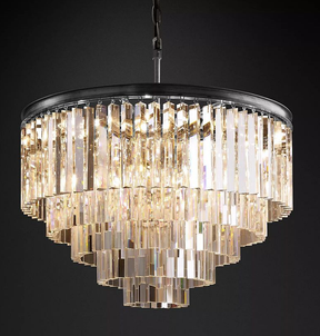 1920S Odeon Crystal Round Chandelier 32"