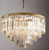 1920S Odeon Crystal Round Chandelier 32"