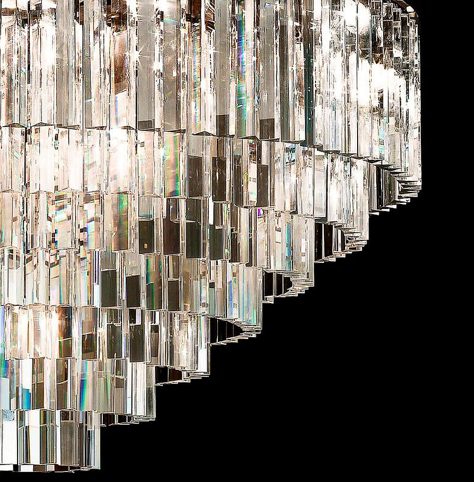 1920S Odeon Crystal Round Chandelier 44"