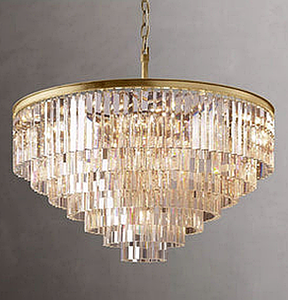 1920S Odeon Crystal Round Chandelier 44"