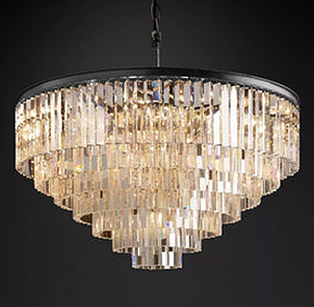 1920S Odeon Crystal Round Chandelier 44"