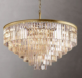 1920S Odeon Crystal Round Chandelier 44"