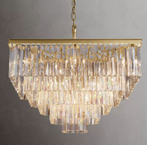 1920S Odeon Crystal Square Chandelier 34"