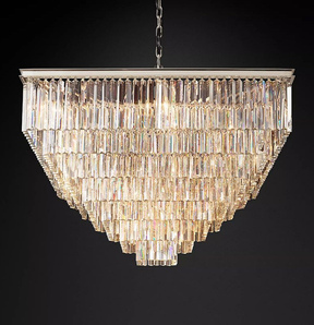 1920S Odeon Crystal Square Chandelier 47"