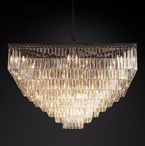 1920S Odeon Crystal Square Chandelier 47"