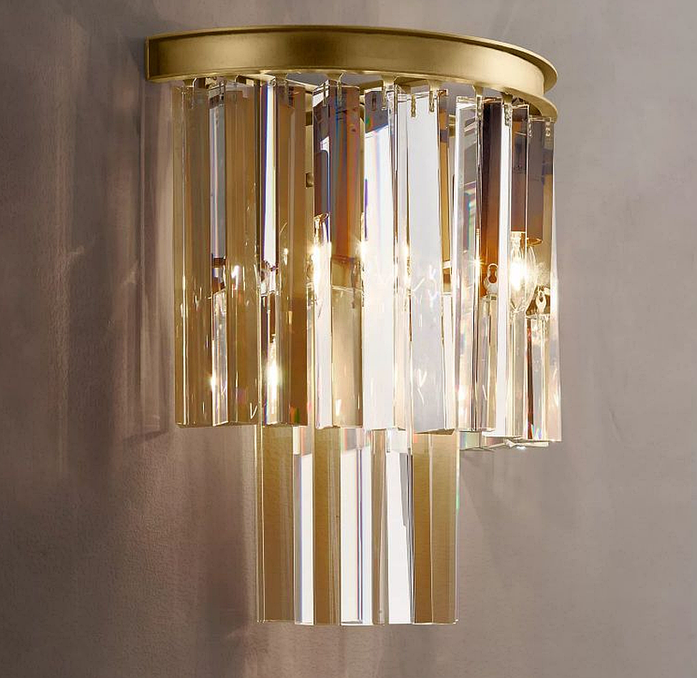 1920S Odeon Crystal Wall Sconce