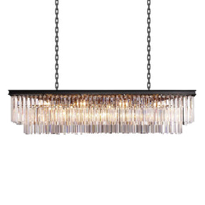 Luxurious Crystal Linear Chandelier for Elegant Dining Rooms 59"|LuminexHome