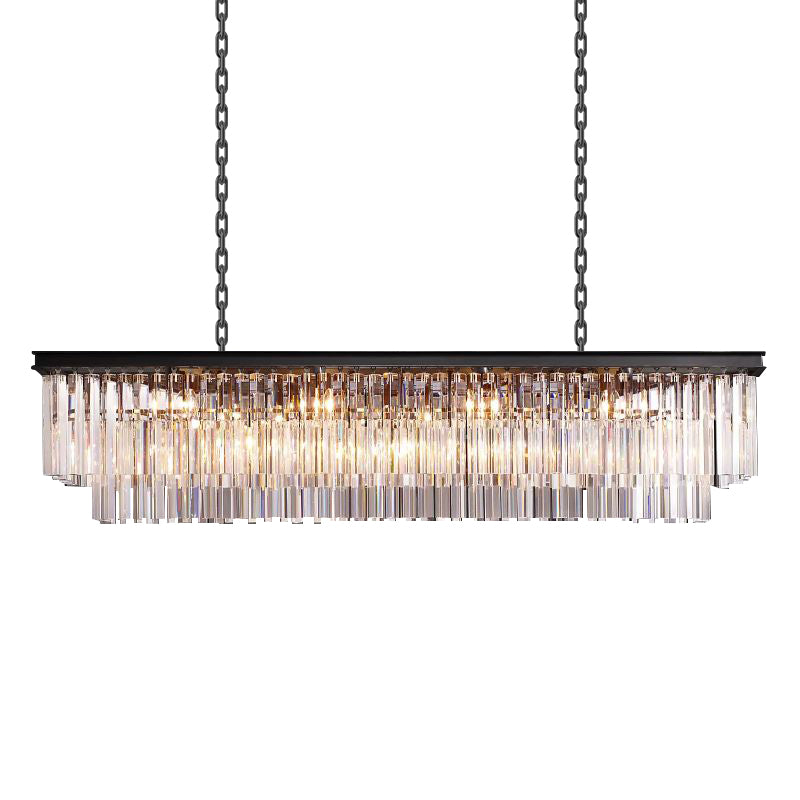 Luxurious Crystal Linear Chandelier for Elegant Dining Rooms 59"|LuminexHome