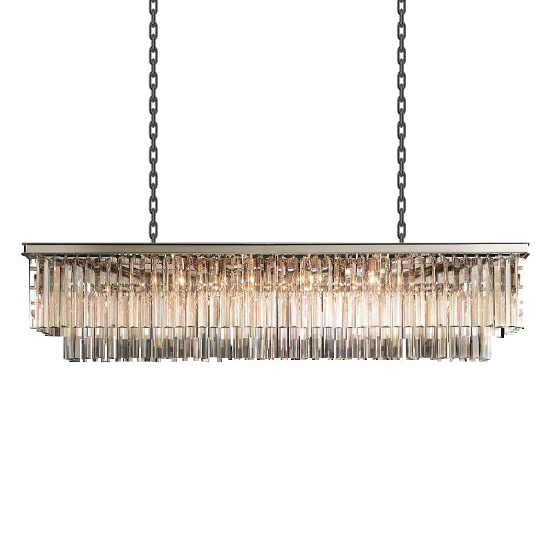 Luxurious Crystal Linear Chandelier for Elegant Dining Rooms 59"|LuminexHome