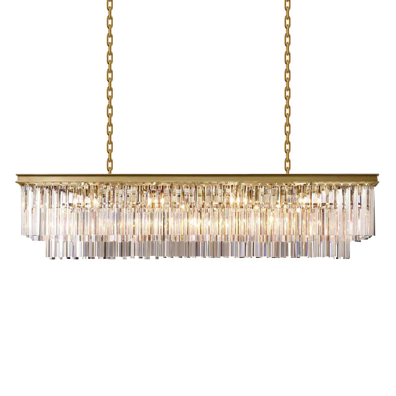 Luxurious Crystal Linear Chandelier for Elegant Dining Rooms 59"|LuminexHome