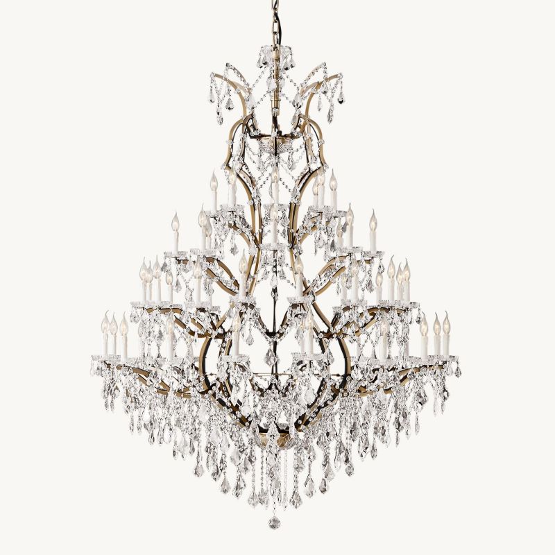 19TH C. Crystal Outdoor Chandelier 60”