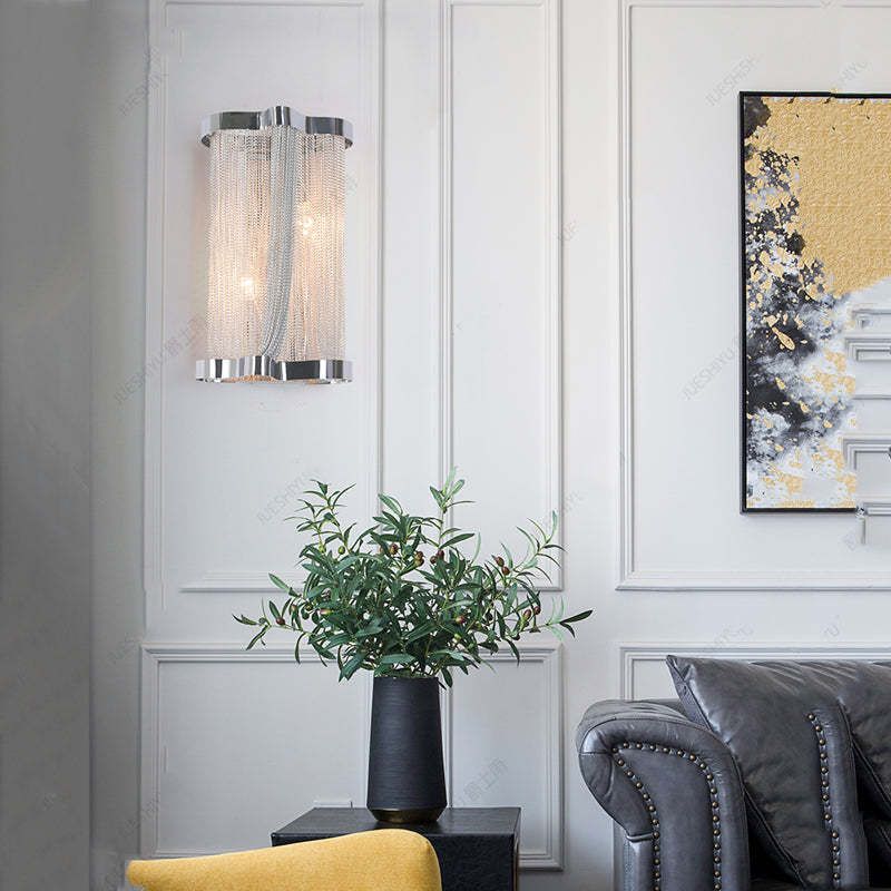 Ashley Aluminum Chain Tassel Wall Sconce - product detail 2