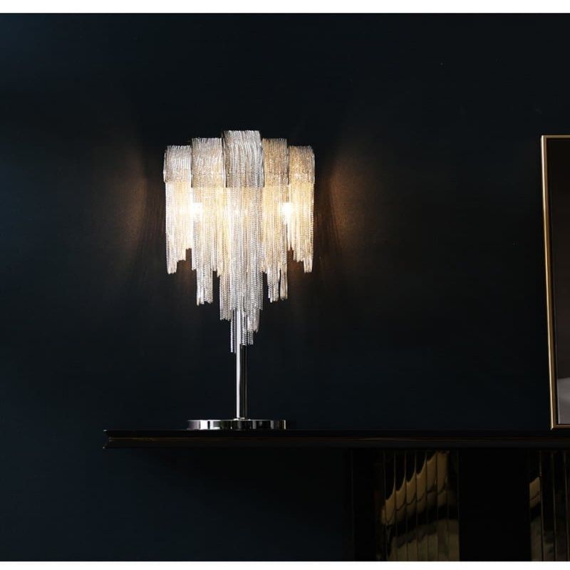 Alisa Luxury Hardware Aluminum Chain Tassel Table Lamp - product detail 4