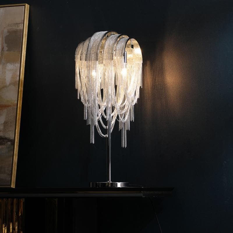Alisa Luxury Hardware Aluminum Chain Tassel Table Lamp - product detail 5