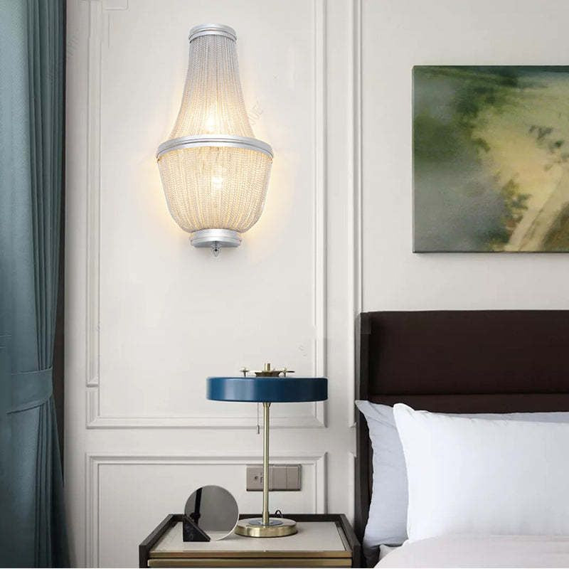 Aluminum Chain Wall Sconce In Living Room - product detail 2