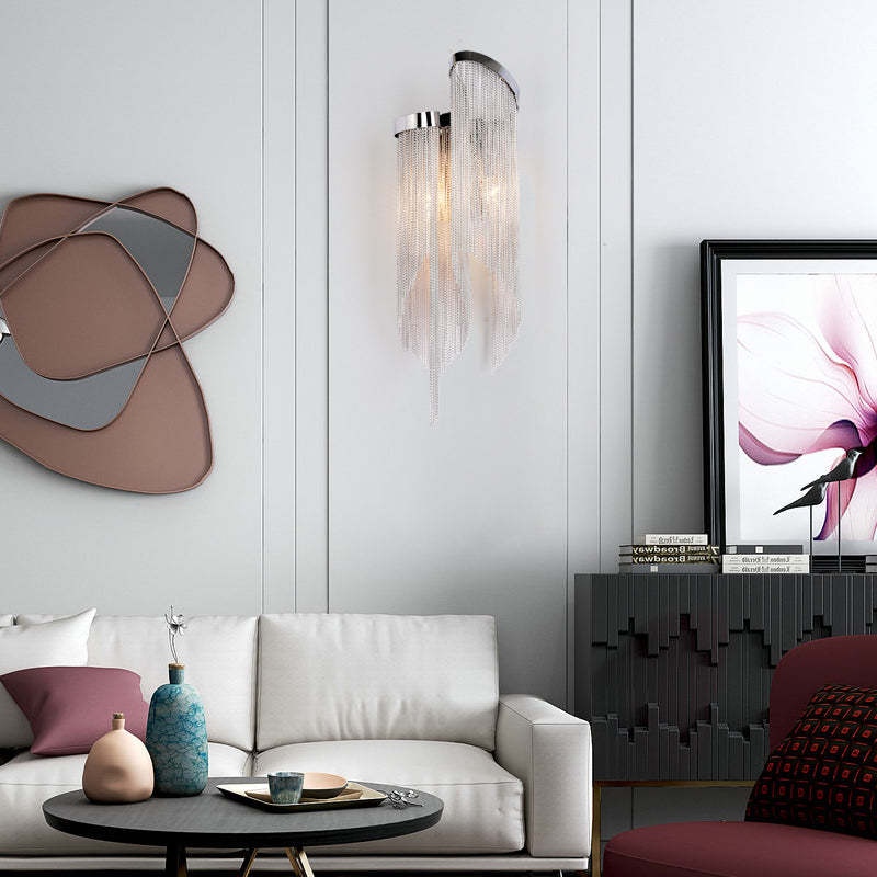 Fiona Aluminum Chain Tassel Wall Sconce - product detail 2