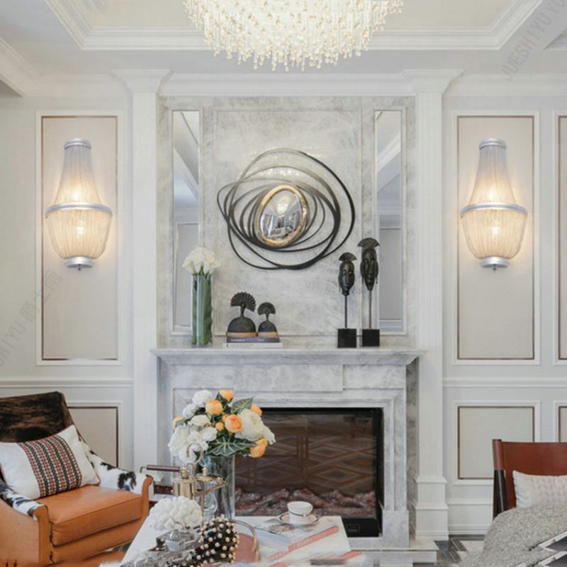 Aluminum Chain Wall Sconce In Living Room - product detail 7