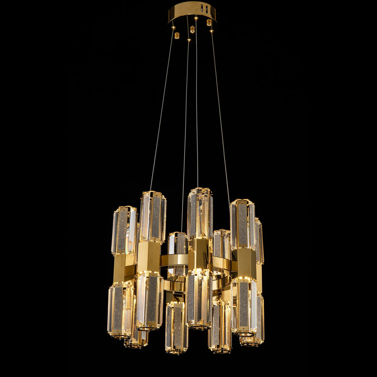 Olivia 1-Tier Round Crystal Led Chandelier