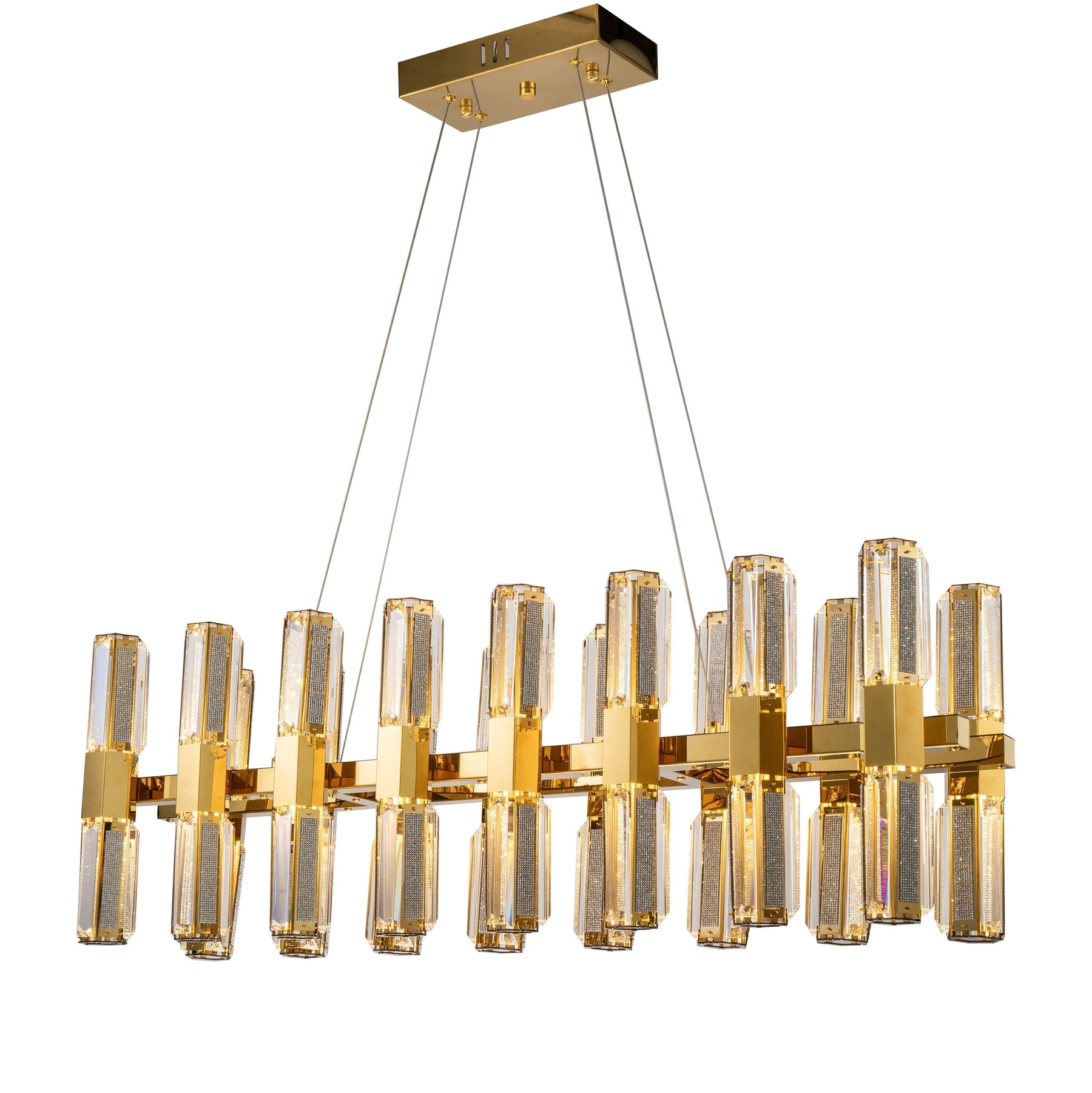 Olivia Rectangular / Linear Crystal Led Chandelier