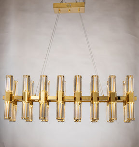 Olivia Rectangular / Linear Crystal Led Chandelier