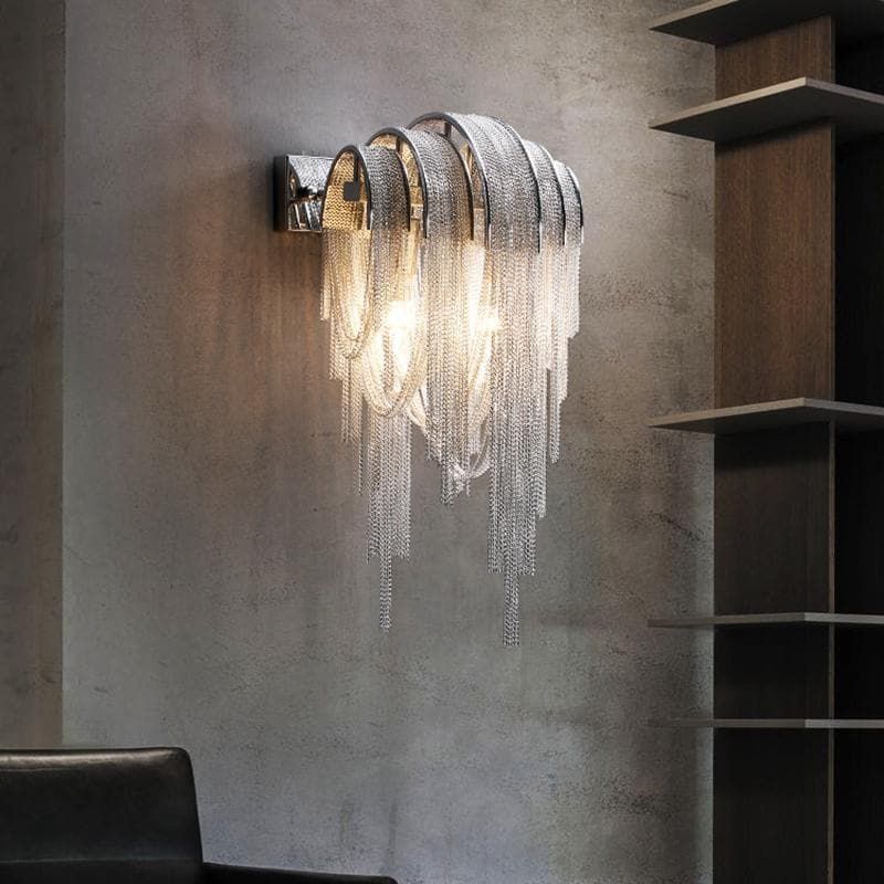 Alisa Luxury Plated Aluminum Chain Tassel Wall Sconce - product detail 5