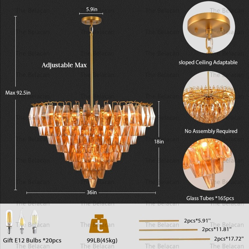 Modern Chara Round Chandelier 38"