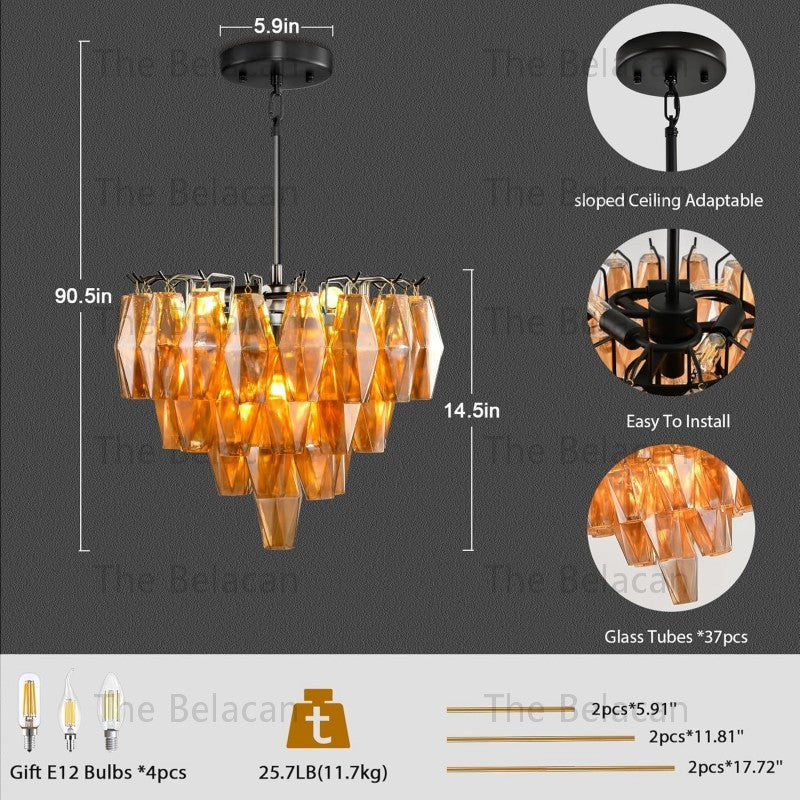 Modern Chara Round Chandelier 20"