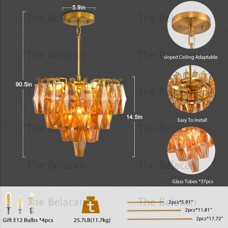 Modern Chara Round Chandelier 20"