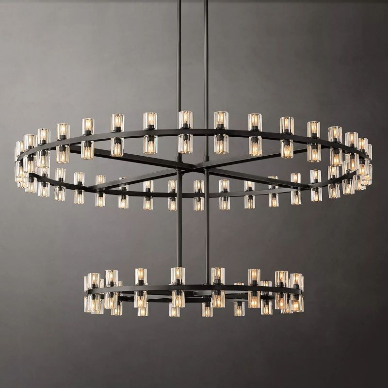 Aka Wine-glass Round 2-Tier Chandelier 60"