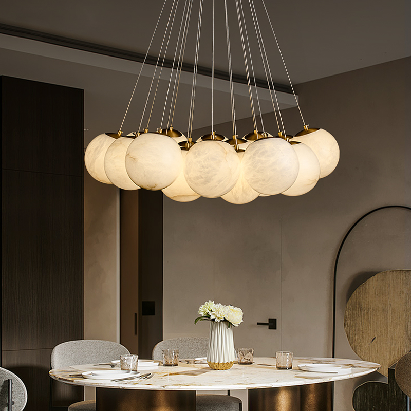 Alabaster Round Art Pendant Light - product detail 12