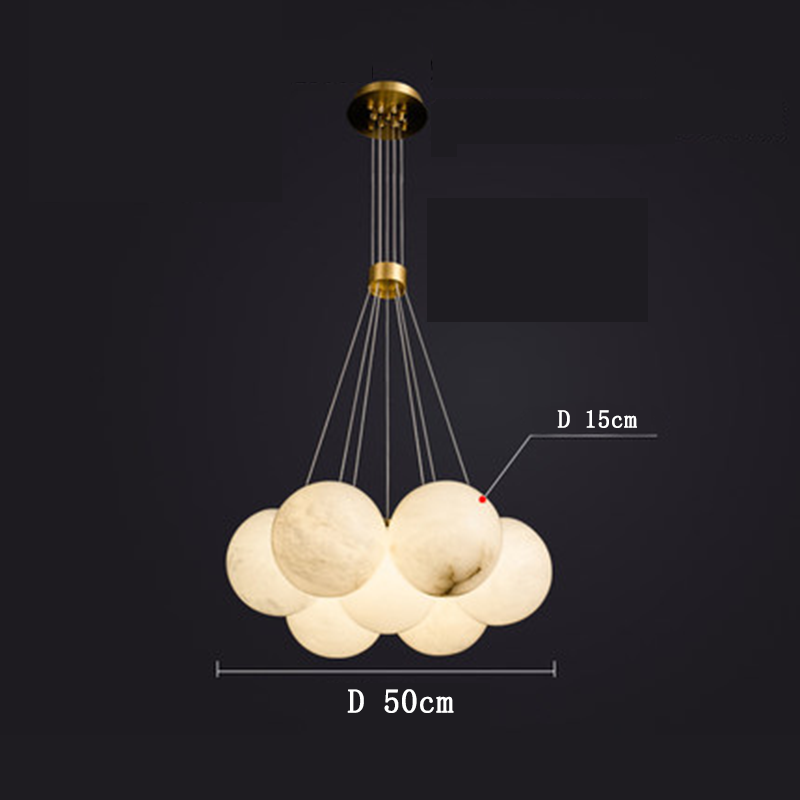 Alabaster Round Art Pendant Light - product detail 3