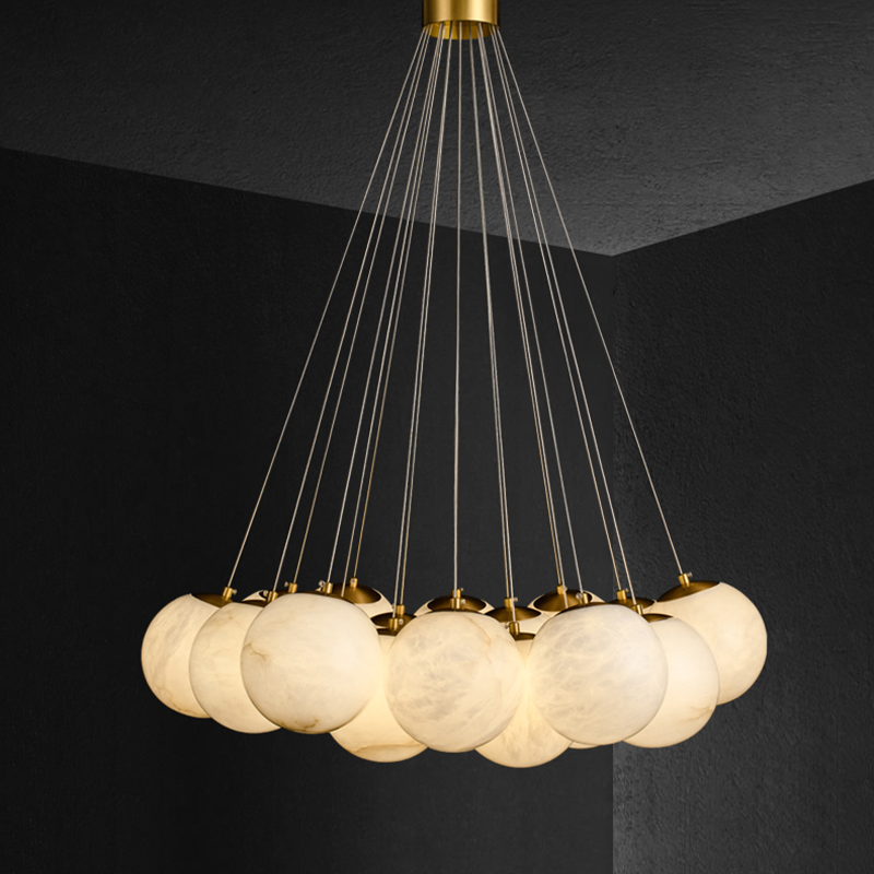 Alabaster Round Art Pendant Light - product detail 5