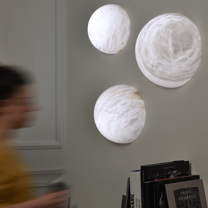 Alabaster Dome Art Wall Sconce - product detail 2