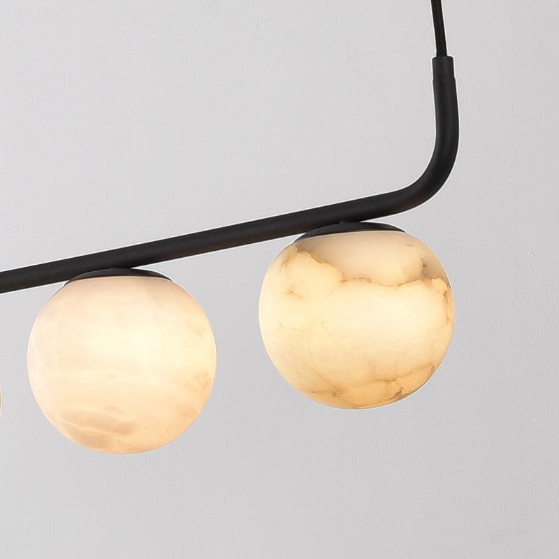 Alabaster Island Round Chandelier 5 Lights