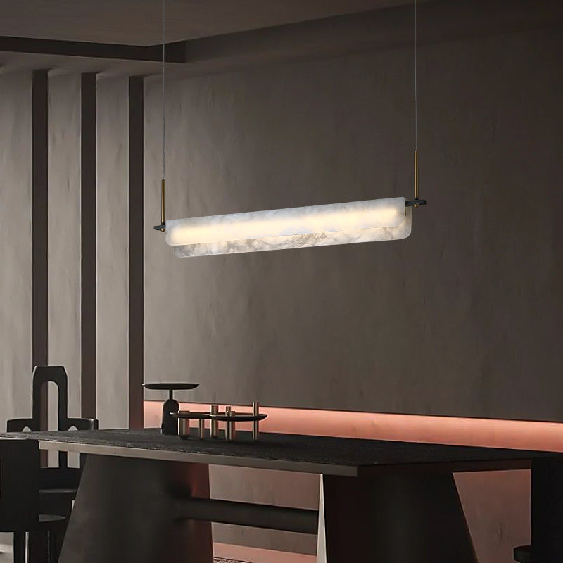 Alabaster Linear Art Chandelier Light - product detail 2