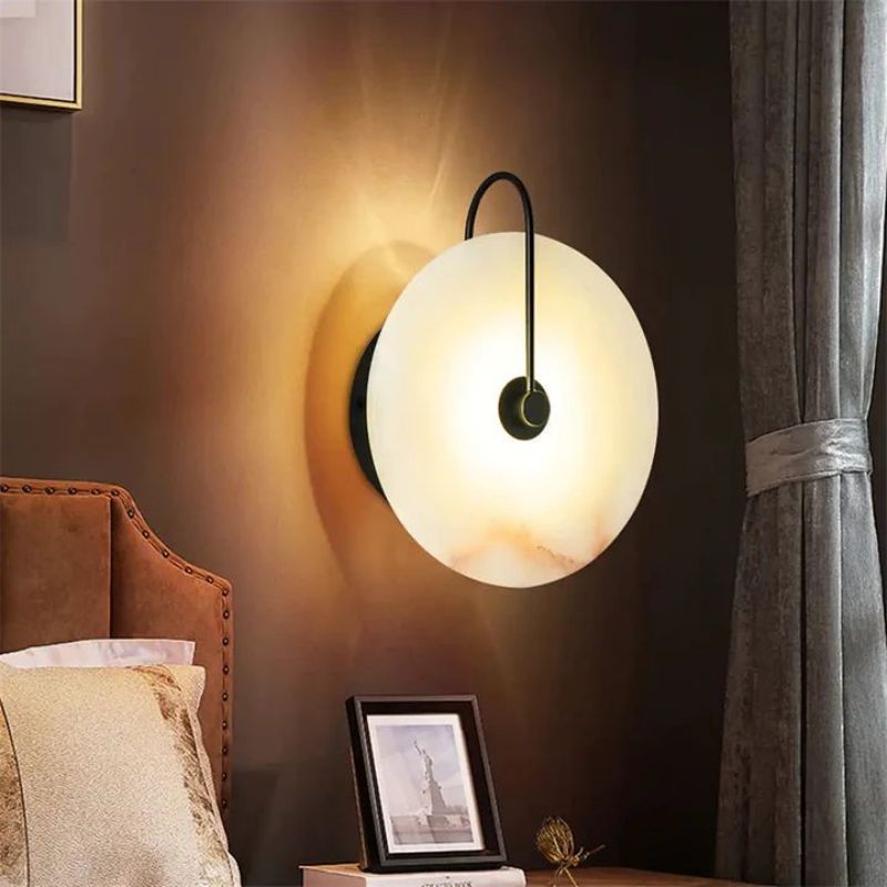 Alabaster Modern Disc Wall Sconce - product detail 2