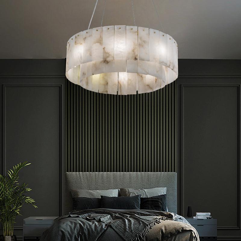 Modern Alabaster 2 tier Round Art Chandelier - product detail 3