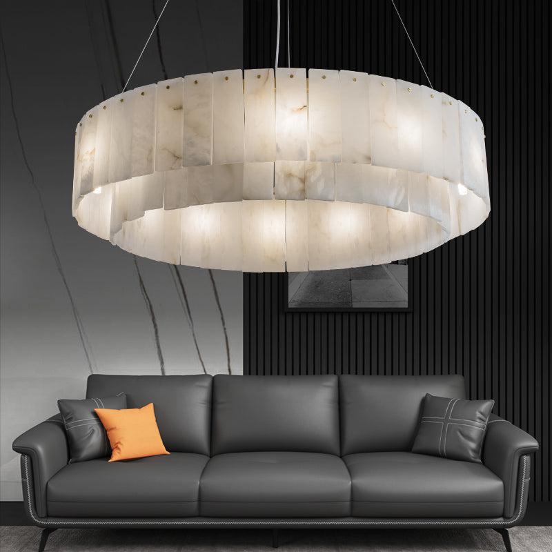 Modern Alabaster 2 tier Round Art Chandelier - product detail 4
